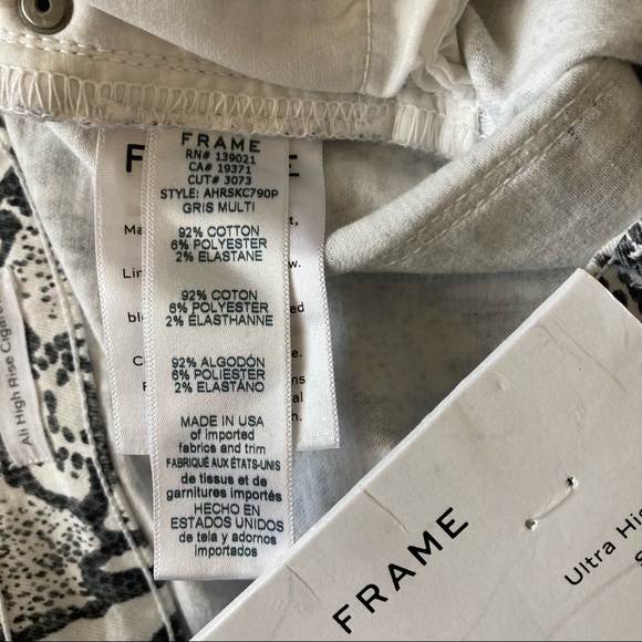 Frame Womens Ali High-Rise Cigarette Python-Print Jeans - Picture 9 of 9